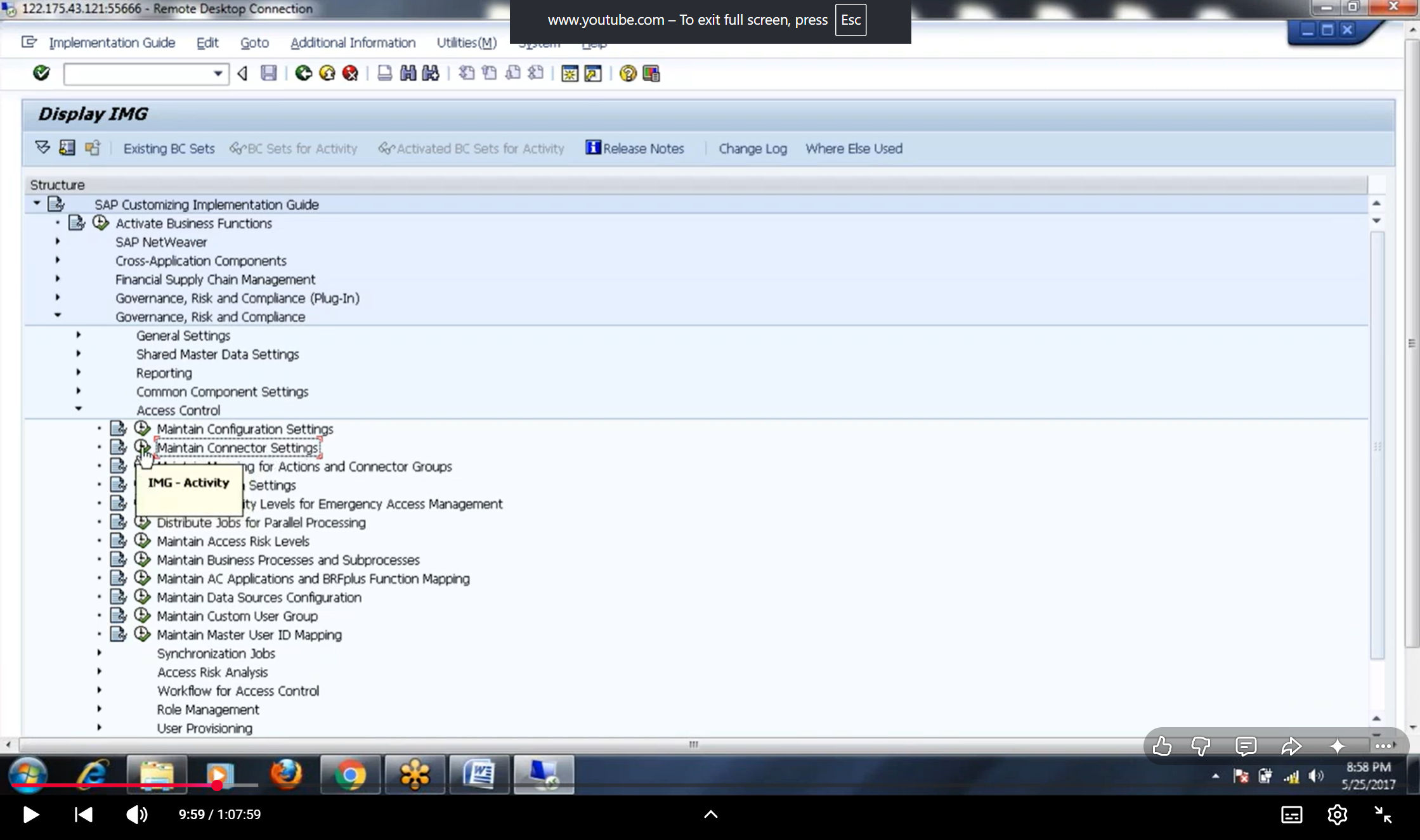 SAP GRC Access Control – Learning Notes